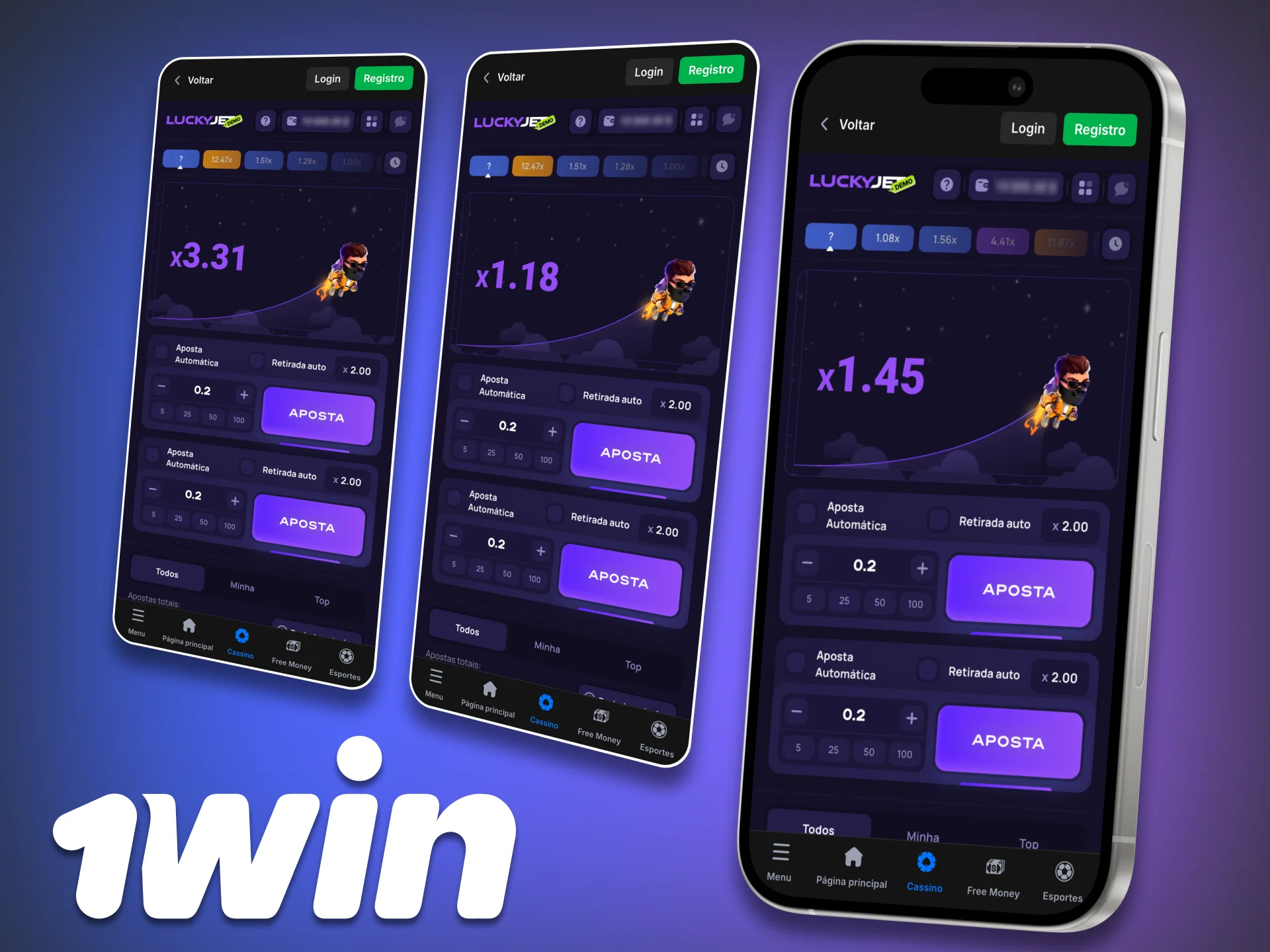 Tenha a oportunidade de jogar Lucky Jet no aplicativo 1Win.