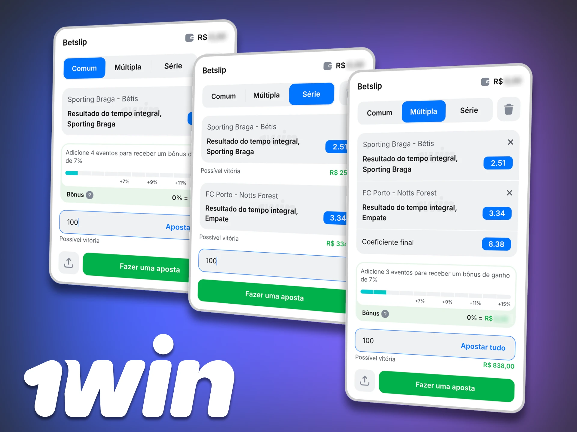 Siga os passos para fazer sua primeira aposta na plataforma 1Win.