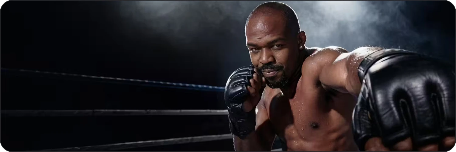 Ganhe muito com o embaixador da 1Win Jon Jones.